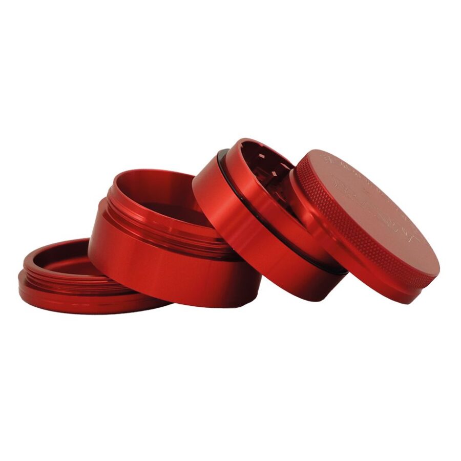 RAW Hammer Craft Large Aluminium Grinder Red 4 Parts ‚Äì 60mm