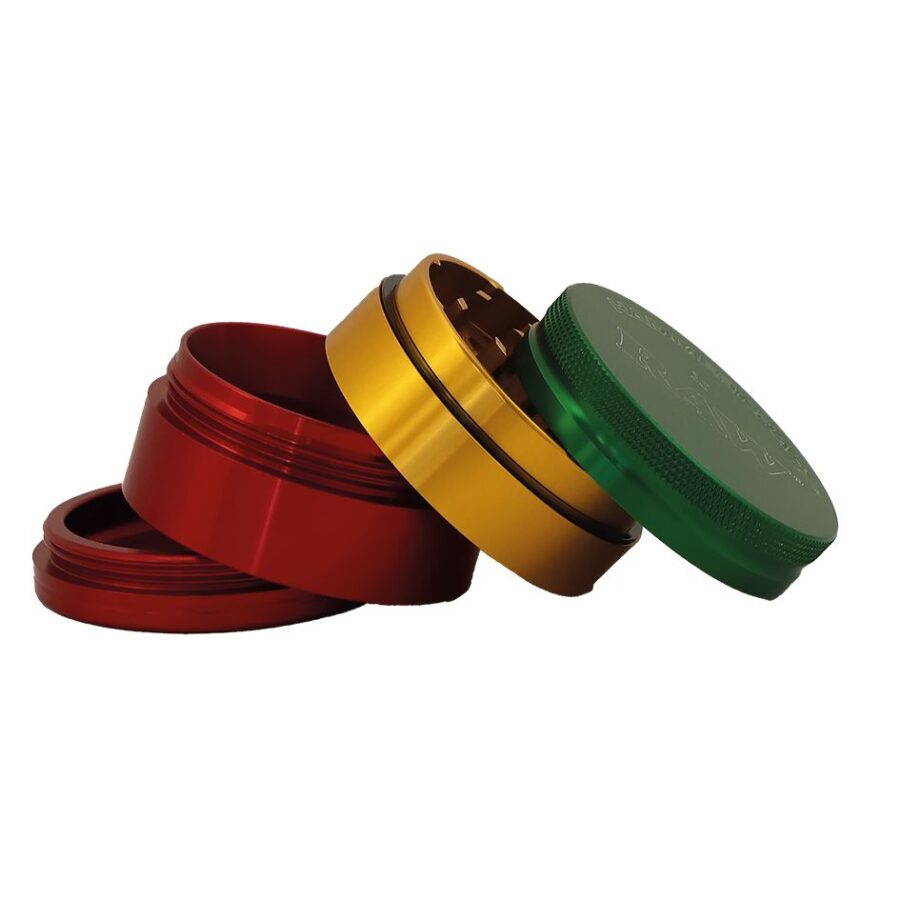 RAW Hammer Craft Large Aluminium Grinder Rasta 4 Parts ‚Äì 60mm