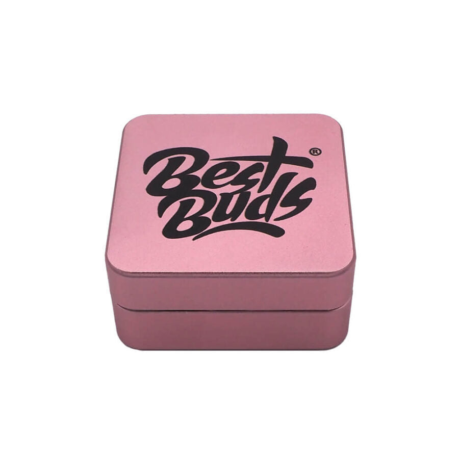 Best Buds Flat Square Aluminium Grinder Flamingo 2 Parts (50mm)