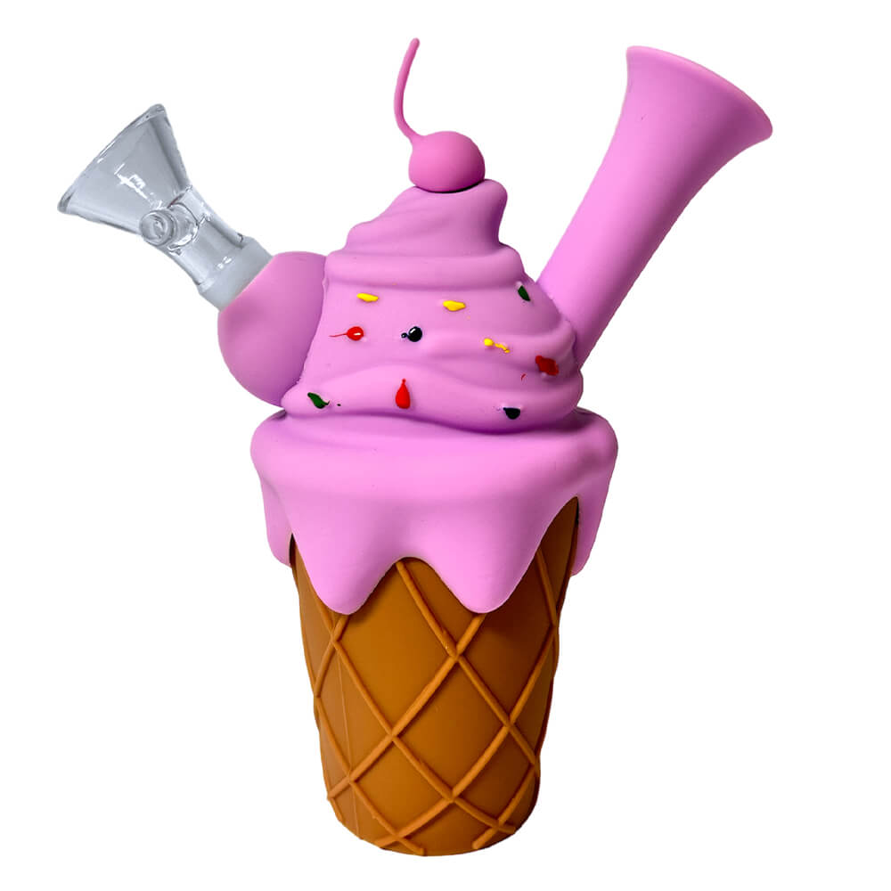 Ice Cream Cone Silicone Pipe (Purple)